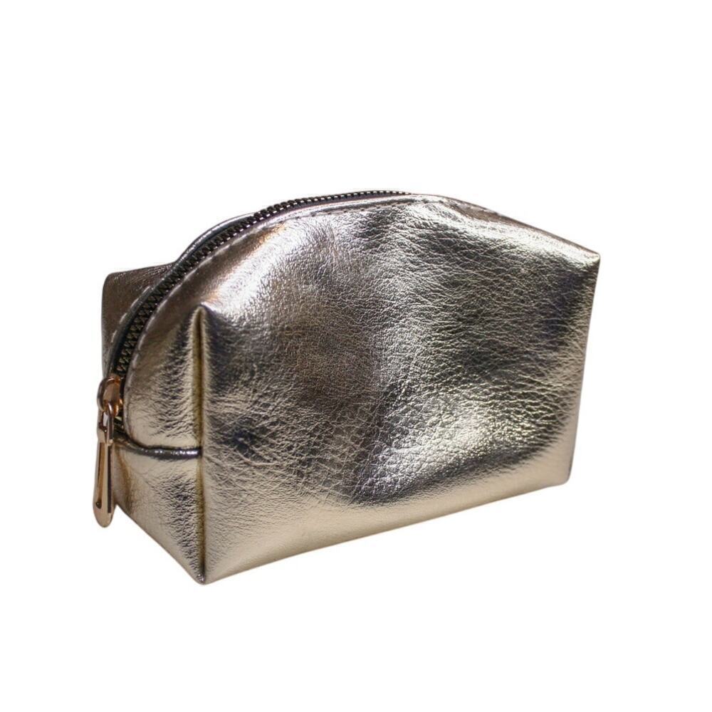 Alexis Bendel Metallic Gold Cosmetics Bag Make Up Pouch Small Bag - Picture 3 of 6